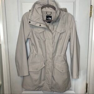 THE North Face Cinched Waist Cream Rain Jacket Small